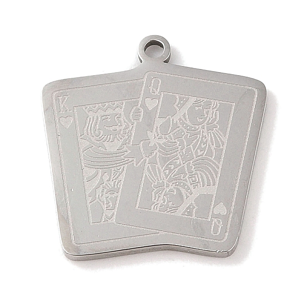 

PandaHall 304 Stainless Steel Pendants, Rectangle with Playing Card Charm, Stainless Steel Color, 22.5x21.5x1.5mm, Hole: 1mm 304 Stainless...