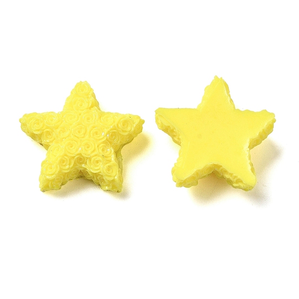 

PandaHall Opaque Resin Cabochons, Star, Yellow, 16.5x17x5.5mm Resin Star Yellow