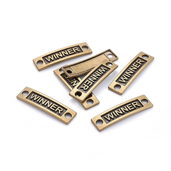 

PandaHall Tibetan Style Alloy Links, Shoes Lace Tags, Trainer Tags, Rectangle with Word Winner, Cadmium Free & Nickel Free & Lead Free...