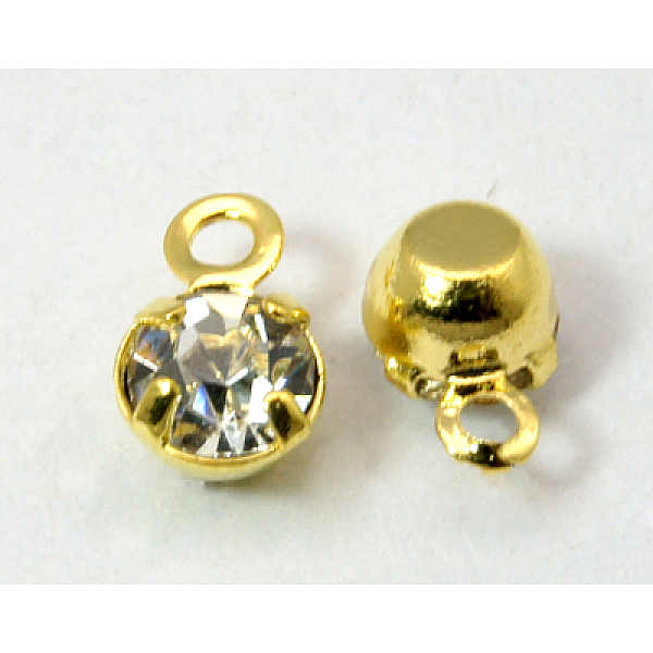 

PandaHall Golden Plated Brass Setting with Middle East Rhinestone Pendants, Flat Round, Clear, 6.5x4x3.5mm, Hole: 1mm Brass+Rhinestone Flat...
