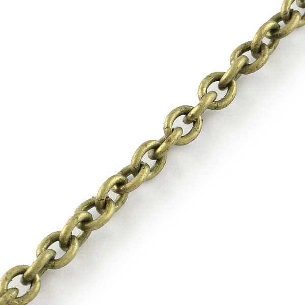 

PandaHall Iron Cable Chains, Unwelded, with Spool, Oval, Antique Bronze, 5x4x1.2mm, about 328.08 Feet(100m)/roll Iron