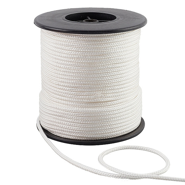 

PandaHall Nylon Braided Cords, Round, White, 3mm, about 54.68 Yards(50m)/Roll Nylon White