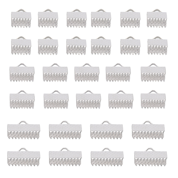 

PandaHall SUNNYCLUE 300Pcs 3 Size Alloy Ribbon Ends, Ribbon Buckle Flat Thread Clip, Rectangle, Silver, 7~7.5x8~13mm, Hole: 2.5~3.5x1~1.5mm...
