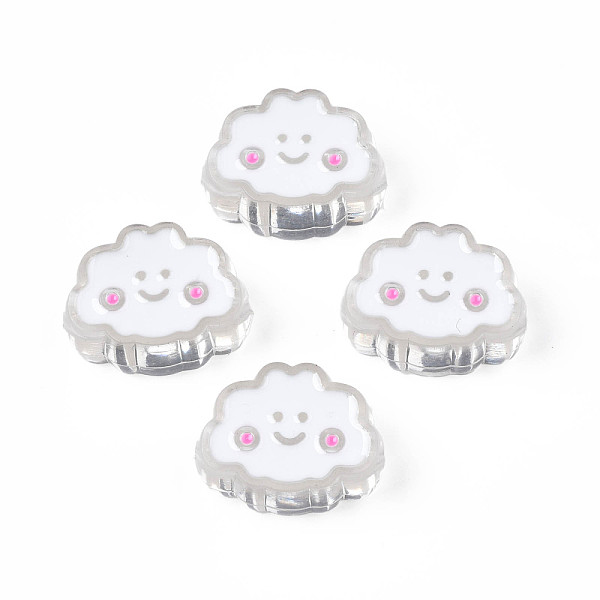 

PandaHall Transparent Acrylic Beads, with Enamel, Cloud, WhiteSmoke, 15x20x8mm, Hole: 3mm Acrylic Cloud White