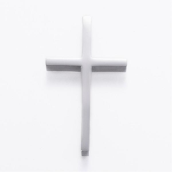 

PandaHall 304 Stainless Steel Pendants, Latin Cross, Stainless Steel Color, 42x24x5mm, Hole: 3.5mm 304 Stainless Steel Cross