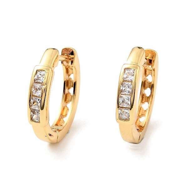 

PandaHall Clear Cubic Zirconia Rectangle Hoop Earrings, Rack Plating Brass Jewelry for Women, Cadmium Free & Nickel Free & Lead Free, Real...