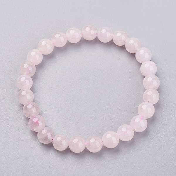 

PandaHall Natural Rose Quartz Stretch Bracelets, Round, 53mm(2-1/8 inch) Rose Quartz