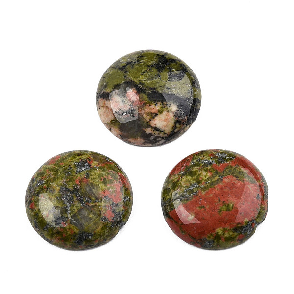 

PandaHall Natural Unakite Cabochons, Half Round, 25x7.5mm Unakite Half Round