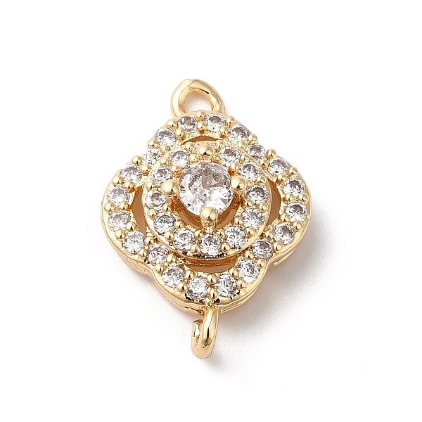 

PandaHall Brass Micro Pave Clear Cubic Zirconia Connector Charms, Flower Links, Golden, 16x11x5.5mm, Hole: 1.4mm Brass+Cubic Zirconia Flower...