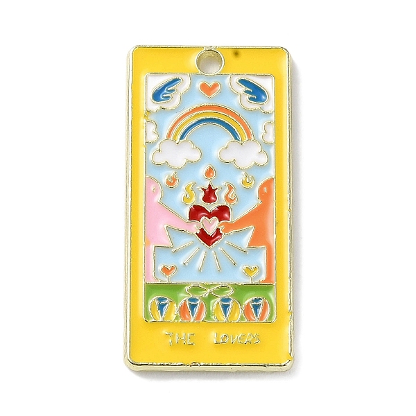 

PandaHall Alloy Enamel Pendants, Golden, Tarot Charm, Heart, 30x15x1.5mm, Hole: 1.8mm Alloy+Enamel Heart