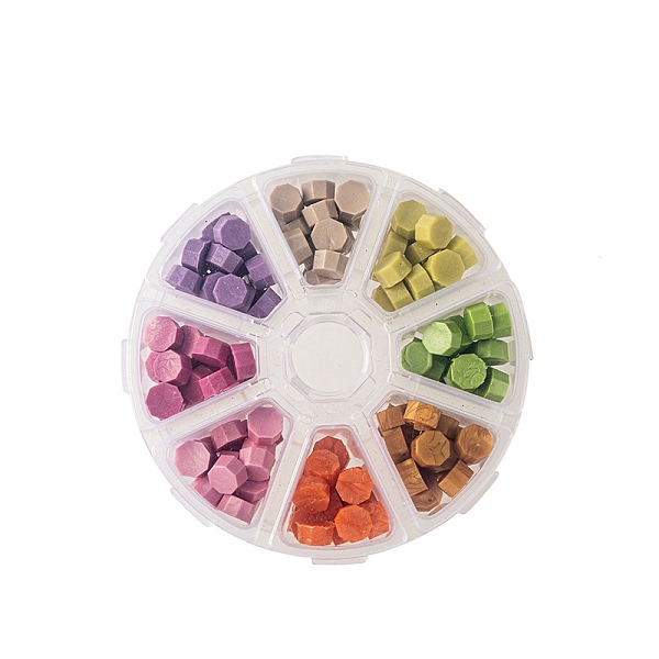 

PandaHall 8 Grids Sealing Wax Particles, for Retro Seal Stamp, Octagon, Colorful, 150mm, 22pcs/gird Wax Octagon