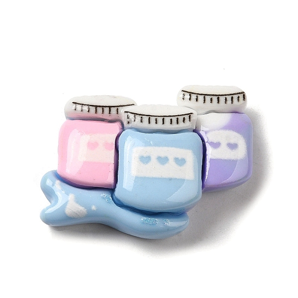 

PandaHall Painting Theme Opaque Resin Cabochons, for Jewelry Making, Pigment Jar, 21x28x8mm Resin Bottle