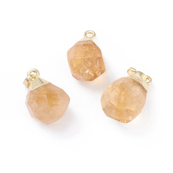 

PandaHall Natural Citrine Pendants, with Brass Bails, Faceted, Teardrop, Golden, 19~21x12~14x11~15mm, Hole: 5x3mm Citrine Teardrop
