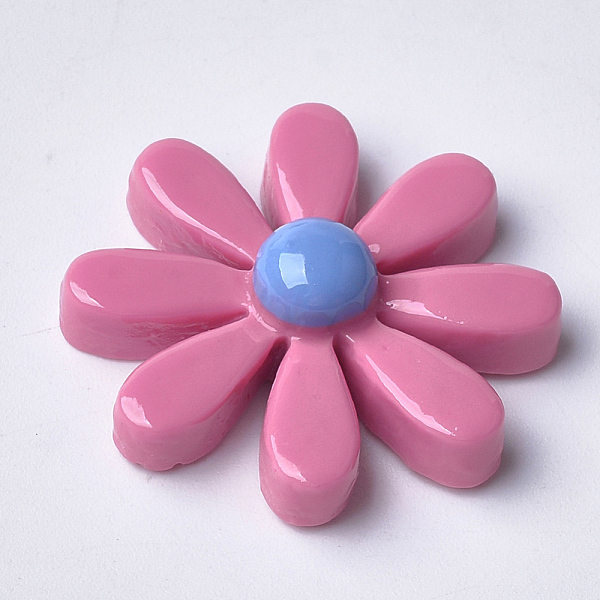 

PandaHall Resin Cabochons, Flower, Flamingo, 17~18x5~6mm Resin Flower Pink