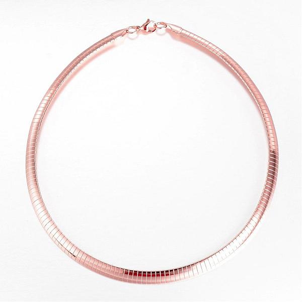 

PandaHall 304 Stainless Steel Necklaces, with Lobster Clasps, Rose Gold, Inner Diameter: 13.7cm(5-3/8 inch), 8x2mm 304 Stainless Steel