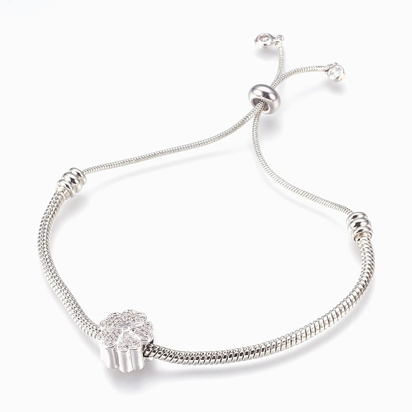 

PandaHall Adjustable Brass Bolo Bracelets, Slider Bracelets, with Micro Pave Cubic Zirconia, Lead Free & Cadmium Free & Nickel Free..., Clear