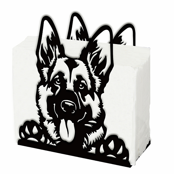

PandaHall Iron Napkin Holder, Dog, 125x50x135mm Iron Dog Black
