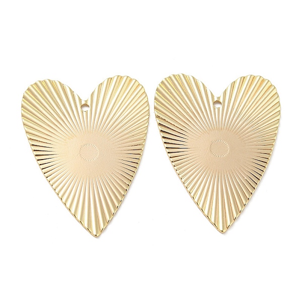 

PandaHall Rack Plating Brass Pendants, Heart, Real 18K Gold Plated, 30x23x1mm, Hole: 1.4mm Brass Heart