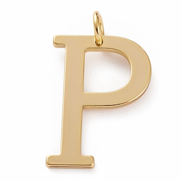 

PandaHall Golden Brass Pendants, Long-Lasting Plated, Letter, Letter.P, 27x18.5x1.5mm, Hole: 3.5mm Brass Letter P