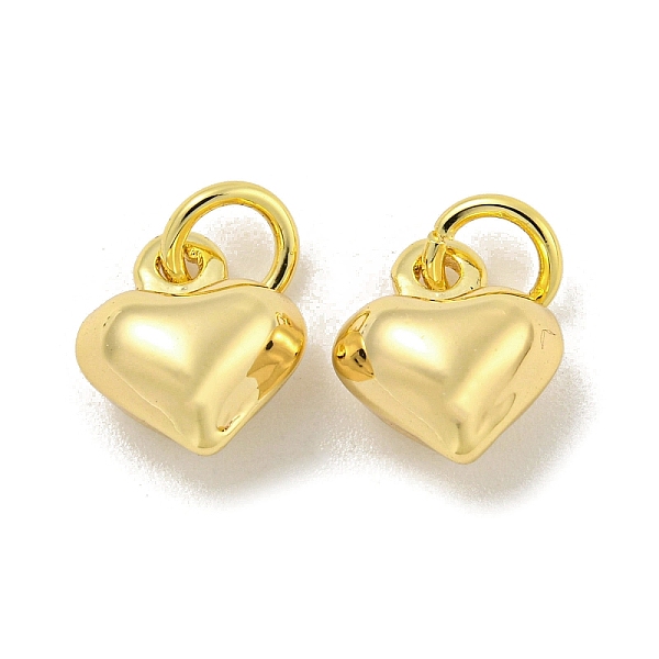 

PandaHall Brass Charms, Heart Charms, Real 18K Gold Plated, 9.5x8x5.5mm, Hole: 3mm Brass Heart