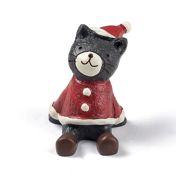

PandaHall Christmas Theme Resin Display Decorations, for Home Office Tabletop Decoration, Cat Shape, 36x35x42mm Resin Cat Shape Black