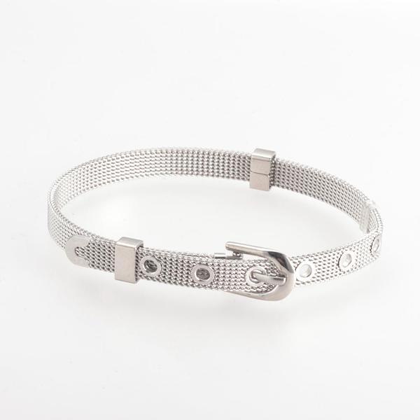 

PandaHall 304 Stainless Steel Watch Bands, Stainless Steel Color, 214x6mm Stainless Steel