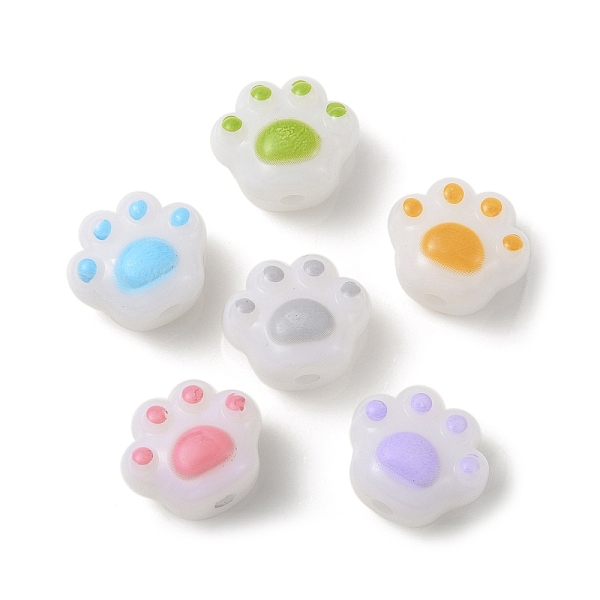 

PandaHall Opaque Acrylic Beads, Cat Paw, Mixed Color, 16x19x13mm, Hole: 3mm Acrylic Paw Print Multicolor