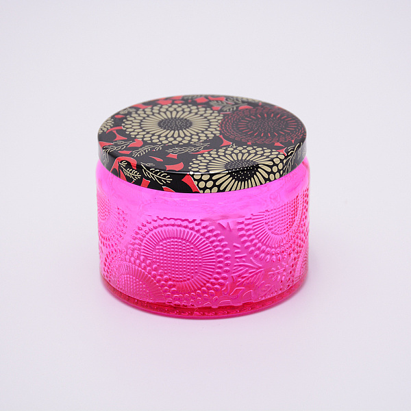 

PandaHall Glass Storage Box, Container for Jewelry, Aromatherapy Candle, Candy Box, with Slip-on Lid, Flower Pattern, Fuchsia, 7.1x5.2cm..., Pink