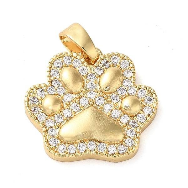 

PandaHall Brass Micro Pave Clear Cubic Zirconia Pendants, Paw Print Charms, Real 18K Gold Plated, 15x16x3mm, Hole: 2x2.5mm Brass+Cubic...