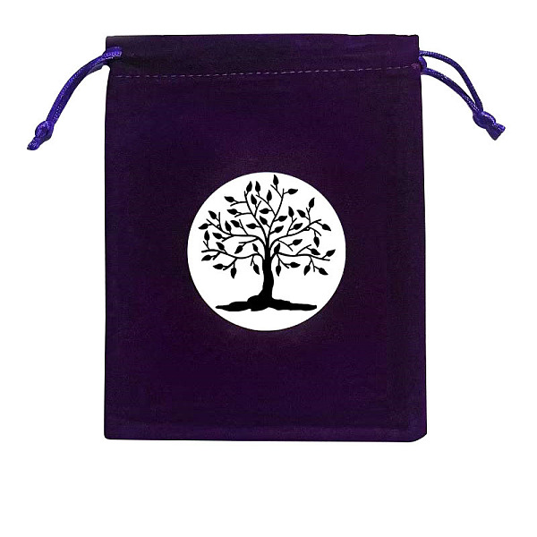 

PandaHall Rectangle Velvet Jewelry Storage Pouches, Tree of Life Printed Drawstring Bags, Black, 15x12cm Velvet Rectangle Black