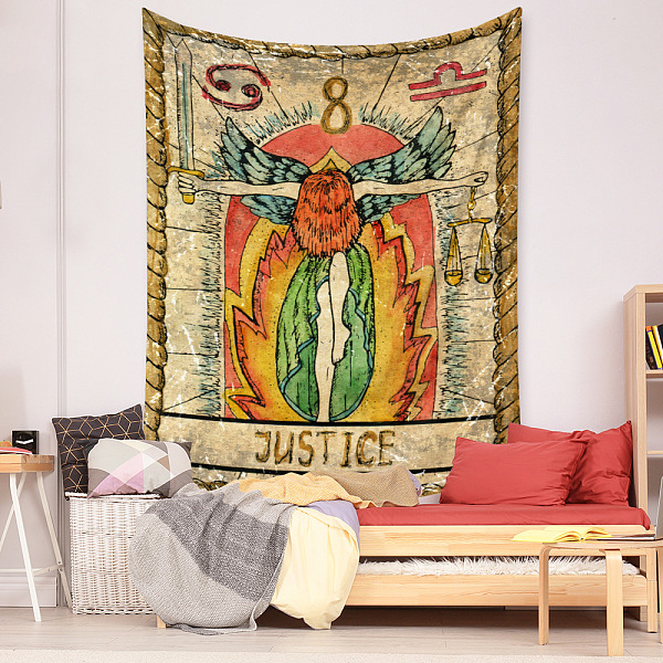 

PandaHall Tarot Tapestry, Polyester Bohemian Wall Hanging Tapestry, for Bedroom Living Room Decoration, Rectangle, Justice XI, 950x730mm...