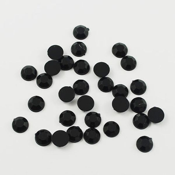 

PandaHall Transparent Acrylic Rhinestone Cabochons, Flat Back & Back Plated, Faceted, Half Round, Black, 12x4mm, about 1000pcs/bag Acrylic...