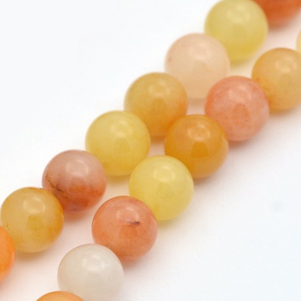 

PandaHall Natural Topaz Jade Round Beads Strands, 6mm, Hole: 1mm, about 63pcs/strand, 15.3 inch Topaz Jade Round Yellow