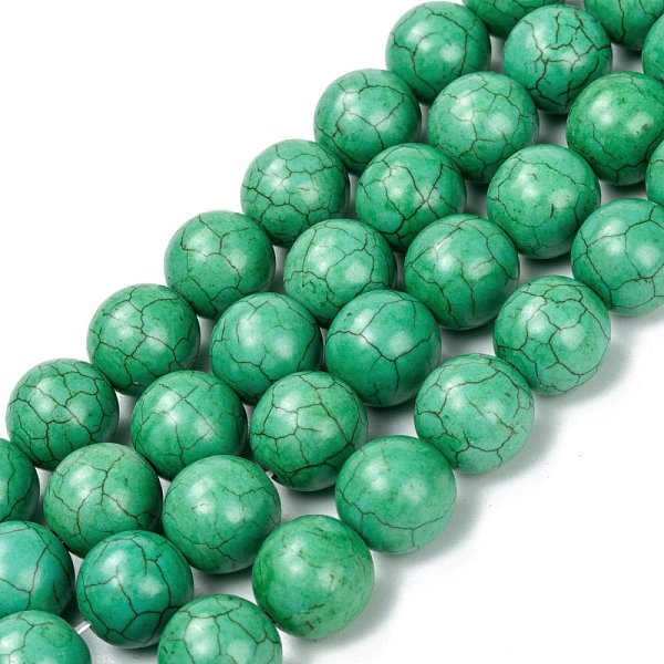 

PandaHall Natural Howlite Beads Strands, Dyed & Heated, Round, 14mm, Hole: 1.2mm, about 12pcs/strand, 6.50 inch(16.5cm) Howlite Round