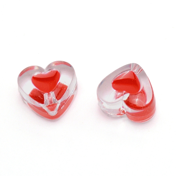 

PandaHall Transparent Clear Enamel Acrylic Beads, Heart, Red, 15x17x11mm, Hole: 2mm Acrylic Heart Red