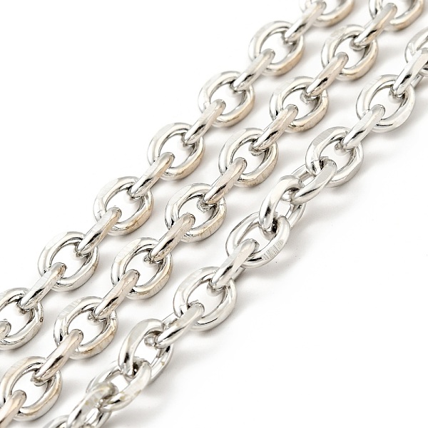 

PandaHall Iron Cable Chains, Unwelded, with Spool, Platinum, 8.5x6.5x1.5mm Iron