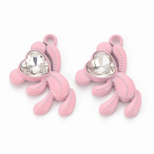 

PandaHall Spray Painted Alloy Rhinestone Pendants, Cadmium Free & Lead Free, Bear, Flamingo, 26.5x21.5x4.5mm, Hole: 2mm Alloy+Rhinestone..., Pink