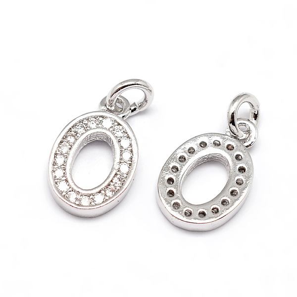 

PandaHall Real Platinum Plated Tone Brass Micro Pave Cubic Zirconia Number Charms, Num.0, Cadmium Free & Nickel Free & Lead Free..., Clear