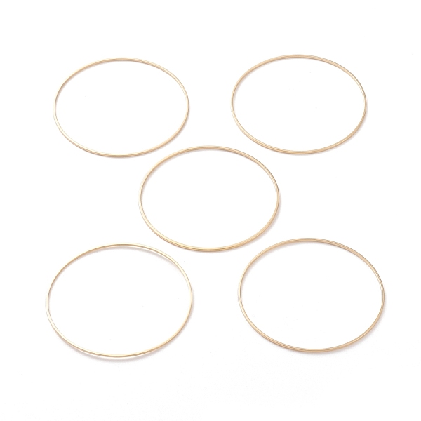 

PandaHall Brass Linking Rings, Long-Lasting Plated, Round Ring, Real 24K Gold Plated, 50x1mm, Inner Diameter: 48mm Brass Ring
