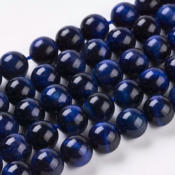 

PandaHall Natural Blue Tiger Eye Beads Strands, Dyed & Heated, Round, Midnight Blue, 10mm, Hole: 1mm, about 19pcs/strand, 7.8 inch Tiger Eye...