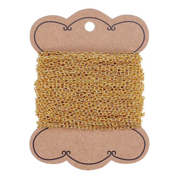 

PandaHall Iron Cable Chains, Unwelded, Oval, Golden, 3x4x0.7mm Iron