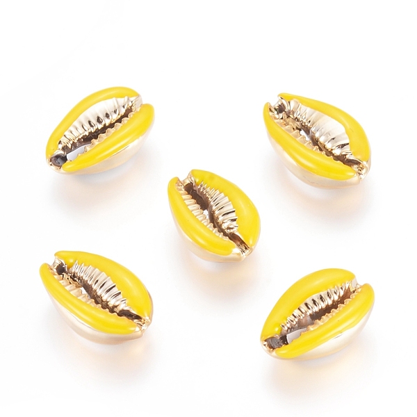 

PandaHall Electroplated Cowrie Shell Beads, with Enamel, Undrilled/No Hole Beads, Golden, Yellow, 18~22x13~15x7~8mm Cowrie Shell Shell Shape...
