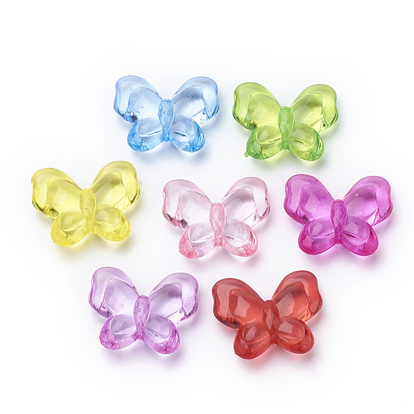 

PandaHall Transparent Acrylic Beads, Butterfly, Mixed Color, 18x22x7mm, Hole: 1mm Acrylic Butterfly Multicolor