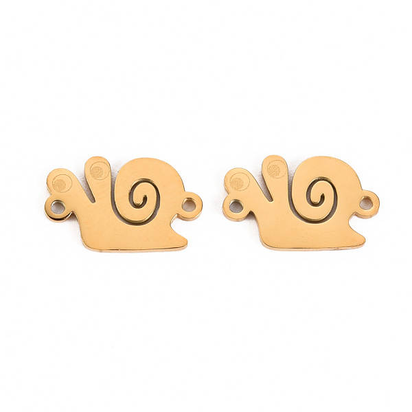 

PandaHall 304 Stainless Steel Links/Connectors, Laser Cut, Snail, Real 14K Gold Plated, 9x14x1mm, Hole: 1.2mm 304 Stainless Steel Snail