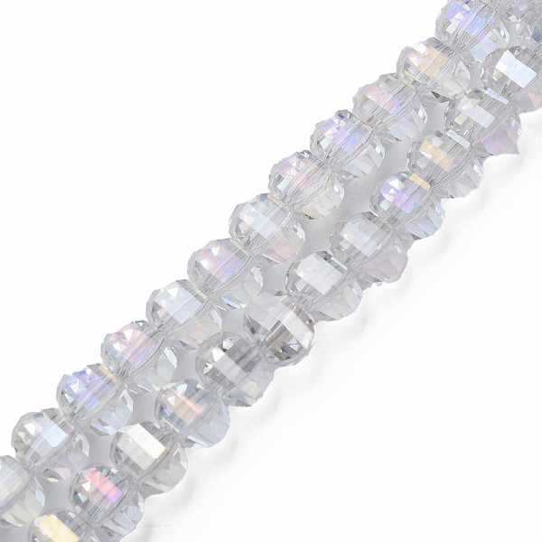 

PandaHall Electroplate Transparent Glass Beads Strands, AB Color Plated, Faceted, Round, Clear, 9.5x8.5mm, Hole: 1.5mm, about...