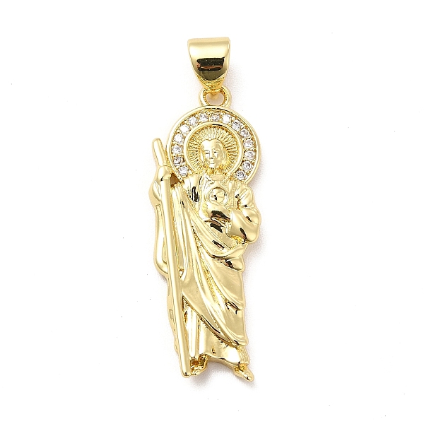 

PandaHall Rack Plating Brass Micro Pave Cubic Zirconia Pendants, Religion Saint Jude Charm, Long-Lasting Plated, Cadmium Free & Lead Free..., Clear
