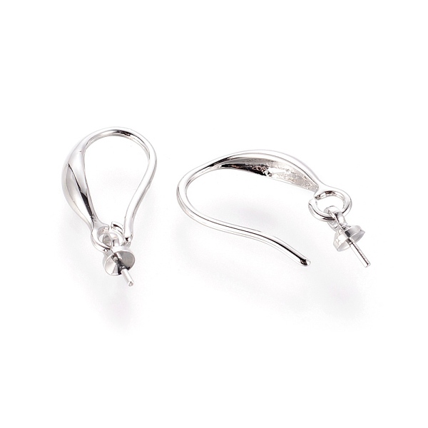 

PandaHall Brass Earring Hooks, for Half Drilled Beads, Platinum, 20x2.7mm, 20 Gauge, Pin: 0.8mm, Bail: 6x2.7mm, 21 Gauge, Pin: 0.7mm Brass