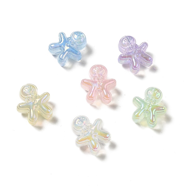 

PandaHall UV Plating Rainbow Iridescent Acrylic Beads, Christmas Gingerbread Man, Mixed Color, 20x18x10.5mm, Hole: 3.5mm Acrylic Human..., Multicolor