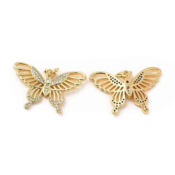 

PandaHall Brass Micro Pave Cubic Zirconia Pendants, with Jump Ring, Hollow Butterfly Charm, Golden, Clear, 19x29x3mm, Hole: 3mm Brass+Cubic...
