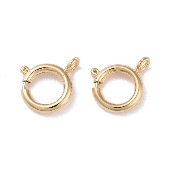 

PandaHall Eco-friendly Brass Spring Ring Clasps, Cadmium Free & Lead Free, Long-Lasting Plated, Real 24K Gold Plated, 11.4x13x2mm, Hole...